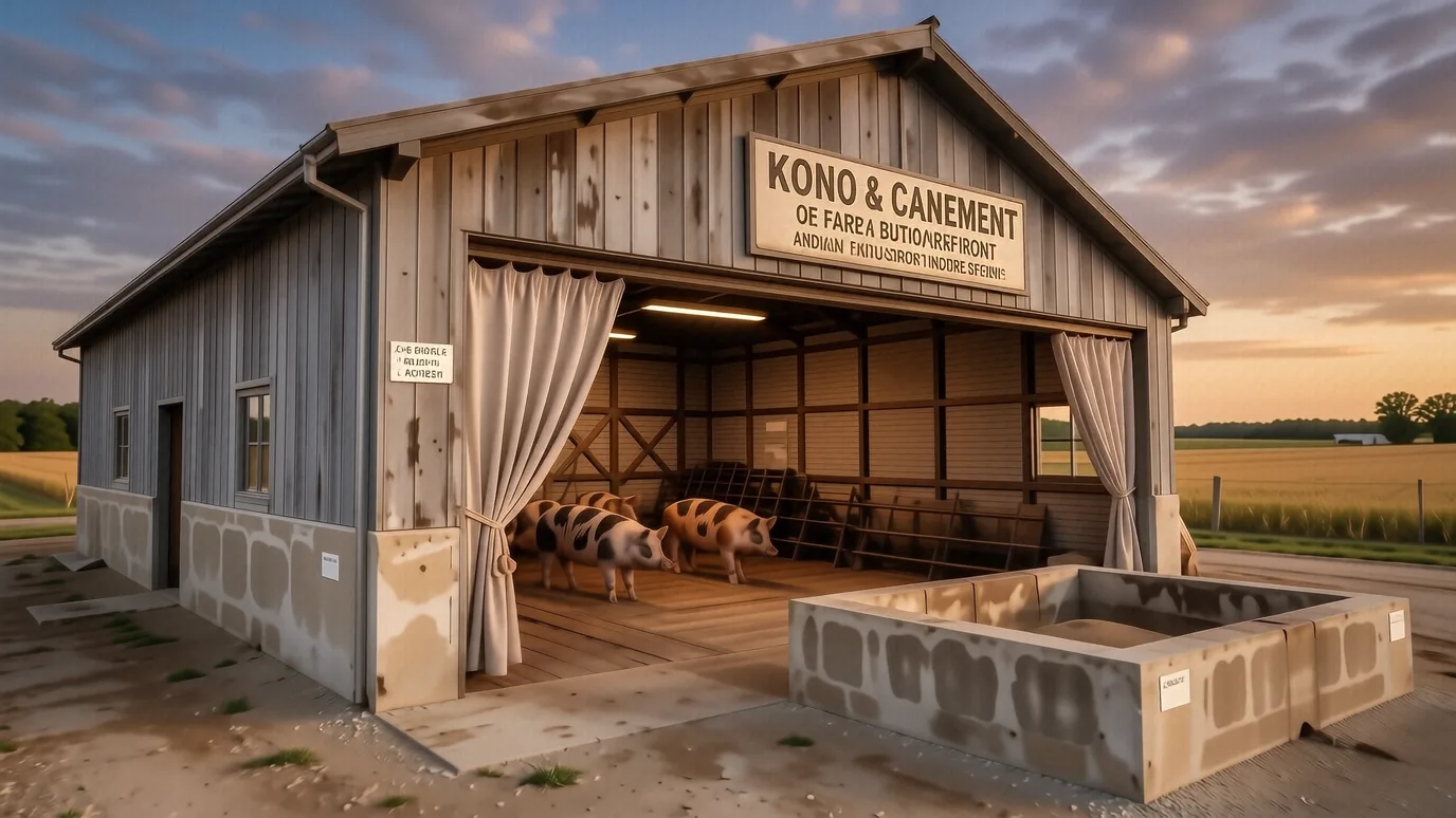 Farrowing House Air Sealing and Biosecurity — documentary photograph by Sealant Technologies